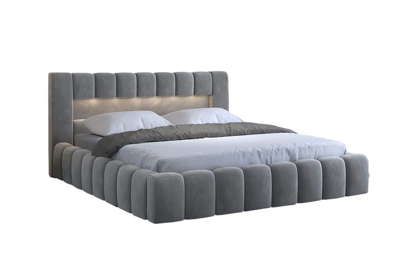 Lamica Sengeramme med Opbevaring 140x200 cm - Grå - Møbler - Senge - Sengeramme & sengestel