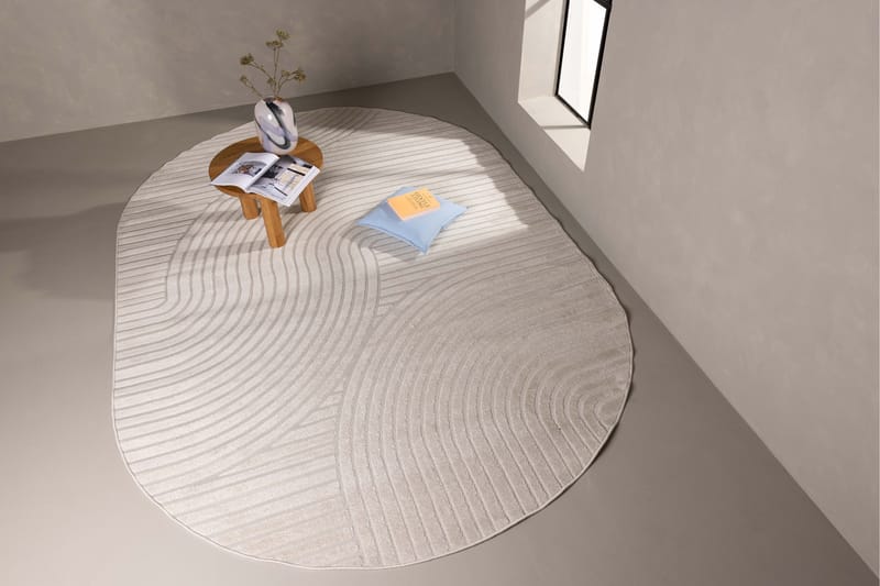 Vince Wilton tæppe 240x340 cm Oval - Hvid - Tekstiler - Tæpper - Moderne tæppe - Wiltontæpper