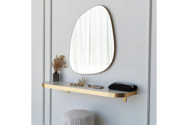 Karamea Spejl 58 cm Asymmetrisk - Guld - Boligtilbehør - Spejle - Vægspejl