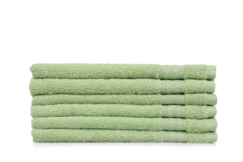 Hobby Håndklæde 30x50 cm 6-pak - Grøn - Håndklæder
