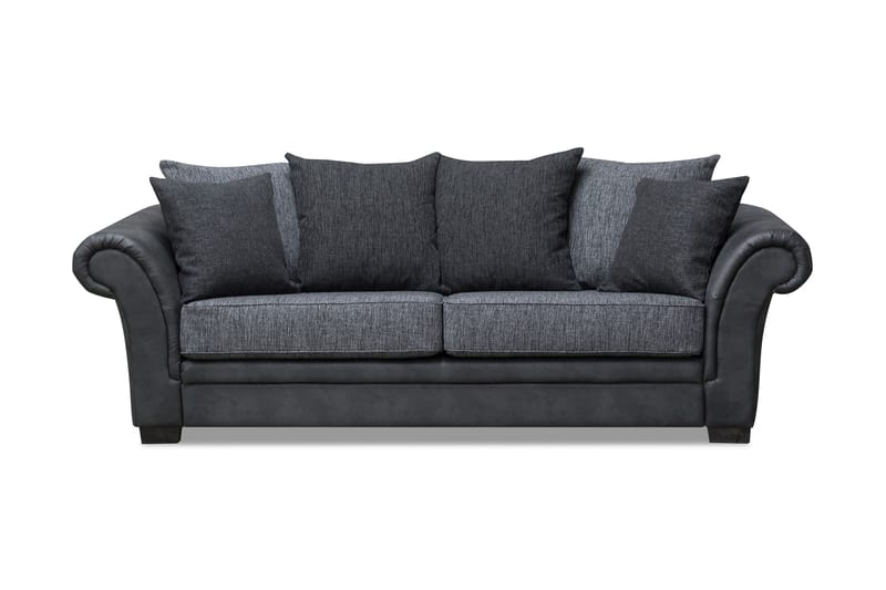 Toronto Sofa 3-Personers - Sort/Mørkegrå - Lædersofaer - 3 personers sofa