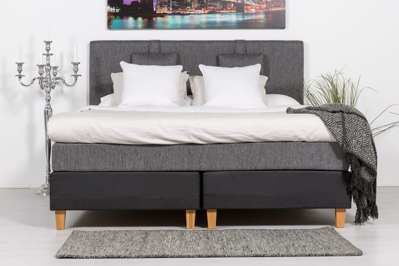 Hilton Luksus sengegavl 180 cm - mørkegrå - Sengegavle
