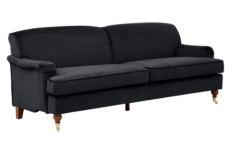 Bracknell 3-pers Sofa - Sort - Velour sofaer - 3 personers sofa
