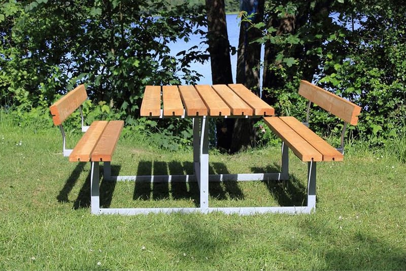 Basic bord- og bænkesæt med 2 ryglæn - Picnicbord