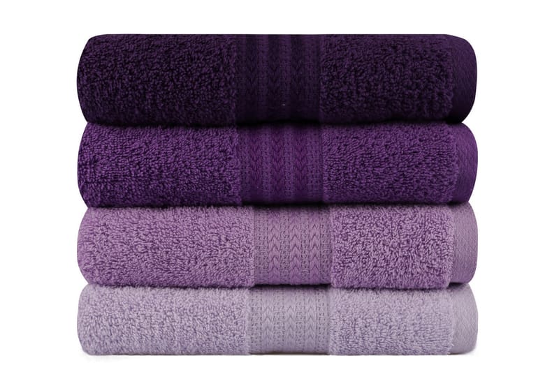Hobby Håndklæde 50x90 cm 4-pak - Lilla - Håndklæder