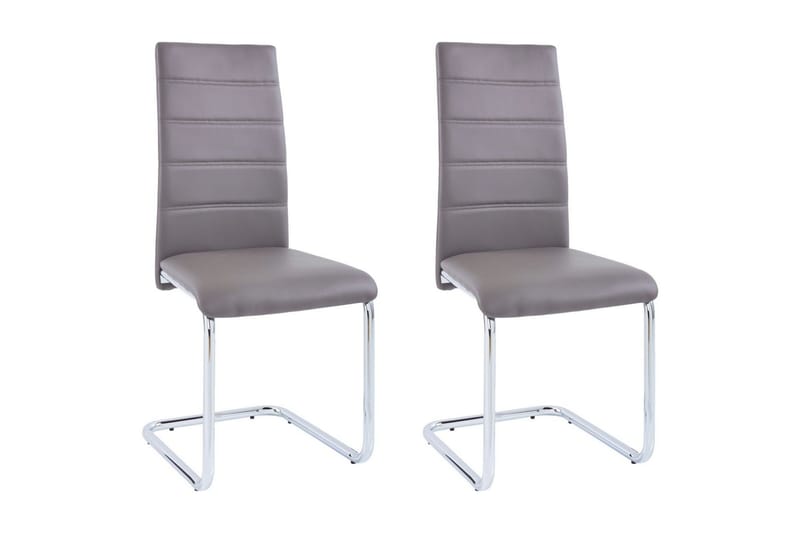 Aleia spisebordsstol kunstlæder 2 stk. - Brun/Krom - Spisebordsstole & køkkenstole