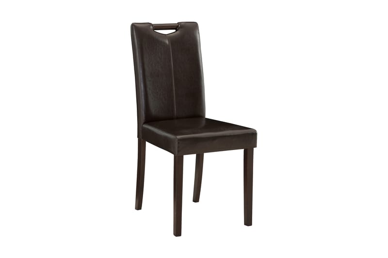Sybil spisebordsstol kunstlæder 2 stk. - Brun/mørkt træ - Spisebordsstole & køkkenstole