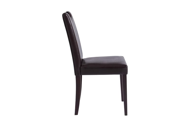 Sybil spisebordsstol kunstlæder 2 stk. - Brun/mørkt træ - Spisebordsstole & køkkenstole