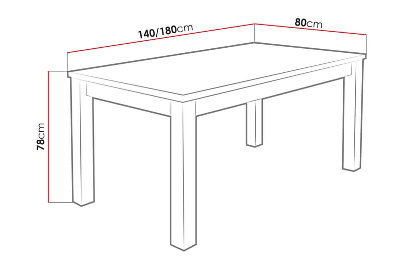 Tabell Udvideligt spisebord 140 cm - Hvid - Spisebord og køkkenbord
