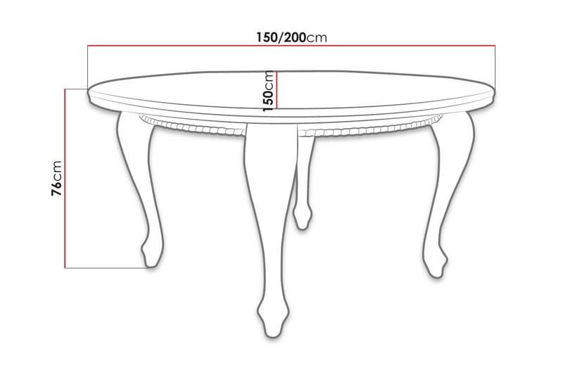 Tabell Udvideligt spisebord 150 cm - Træ / natur - Spisebord og køkkenbord