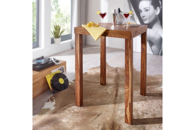 Barbord Wohnling Stabilt massivt træ Sheesham 80 x 80 x 110 cm - Møbler - Borde