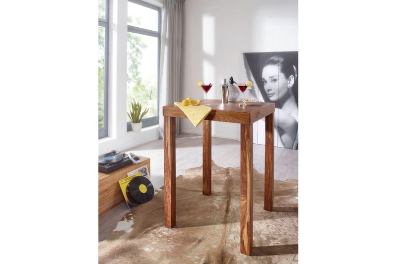 Barbord Wohnling Stabilt massivt træ Sheesham 80 x 80 x 110 cm - Møbler - Borde
