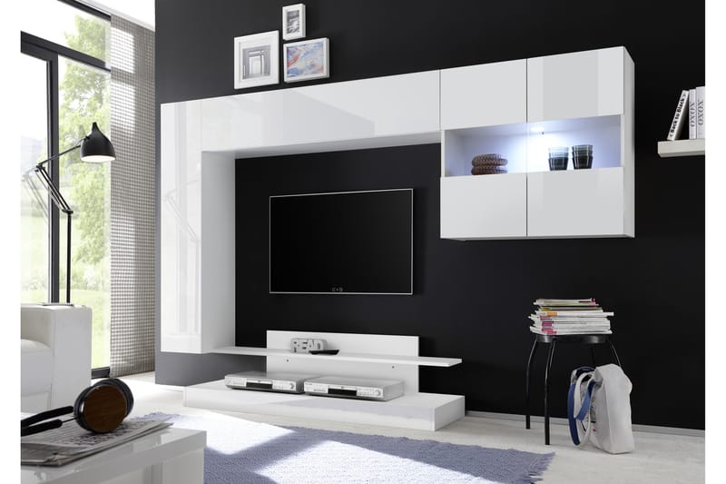Nicery Mediemøbel 248 cm - Hvid - Tv-møbelsæt