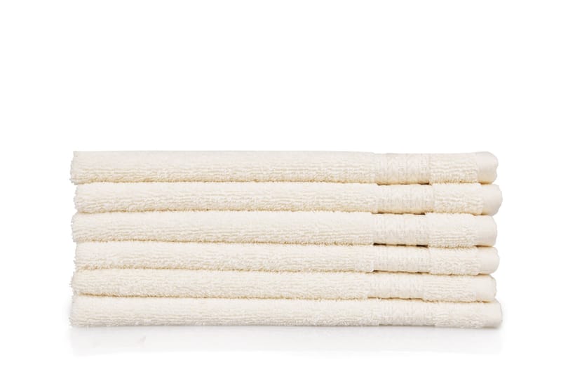 Hobby Håndklæde 30x50 cm 6-pak - Creme - Håndklæder
