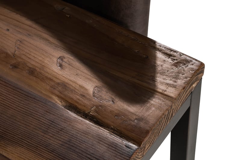 Wilmer Spisebordssæt 140 cm med 4 Tone Lænestol - Rustik Elm/Sort/Brun PU - Spisebordssæt