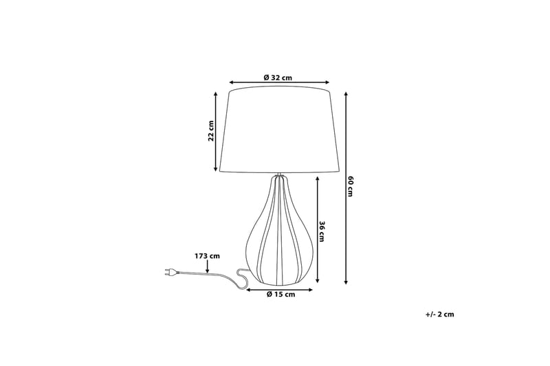 Santee Bordlampe 32 cm - Hvid - Vindueslampe på fod - Soveværelse lampe - Stuelampe - Sengelampe bord - Vindueslampe - Bordlampe