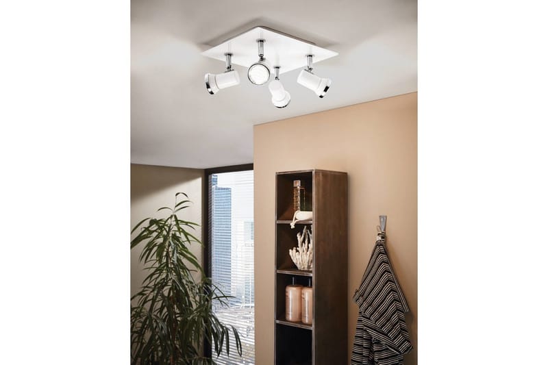 Spotlight Eglo Tamara 1 Kvadrat Hvid, Krom - Hvid/Krom - Belysning - Badeværelsesbelysning - Badeværelseslampe loft
