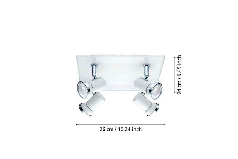 Spotlight Eglo Tamara 1 Kvadrat Hvid, Krom - Hvid/Krom - Belysning - Badeværelsesbelysning