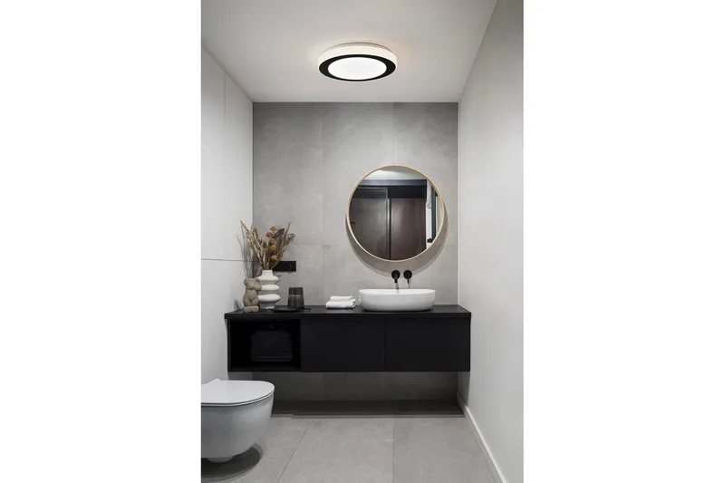 Væglampe/Taklampe Eglo Led Carpi 300 mm, Sort, Hvid - Hvid/Sort - Belysning - Badeværelsesbelysning - Badeværelseslampe loft