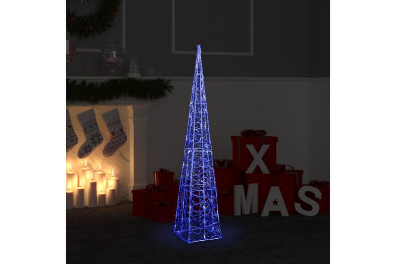dekorativ LED-lyskegle 120 cm akryl blå - Øvrig julebelysning