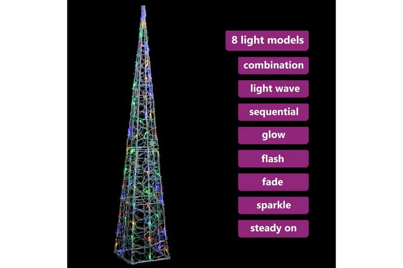 dekorativ LED-lyskegle 120 cm akryl flerfarvet - Øvrig julebelysning