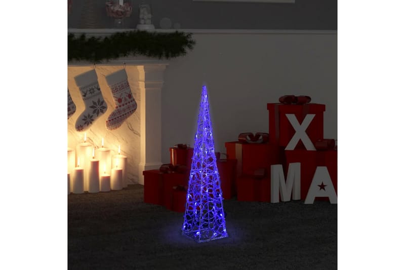 dekorativ LED-lyskegle 60 cm akryl blå - Øvrig julebelysning