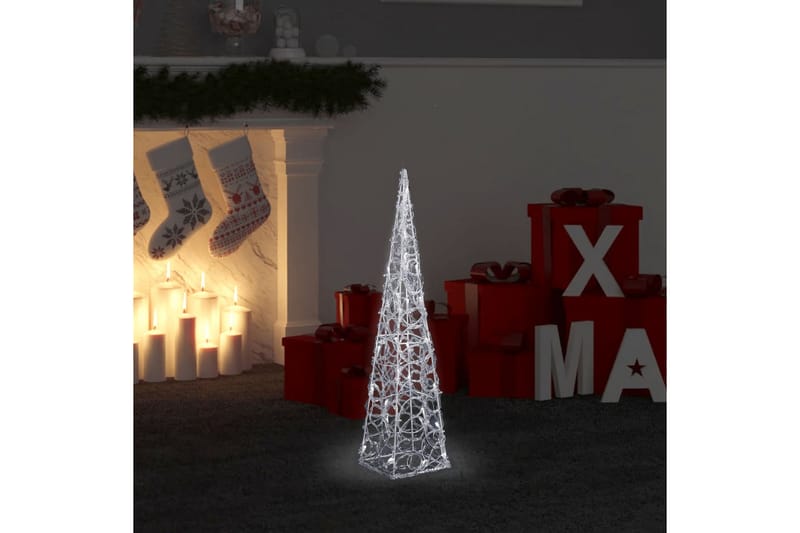 dekorativ LED-lyskegle 60 cm akryl kold hvid - Øvrig julebelysning
