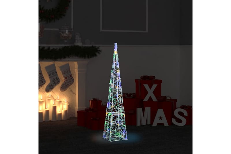 dekorativ LED-lyskegle 90 cm akryl flerfarvet - Øvrig julebelysning