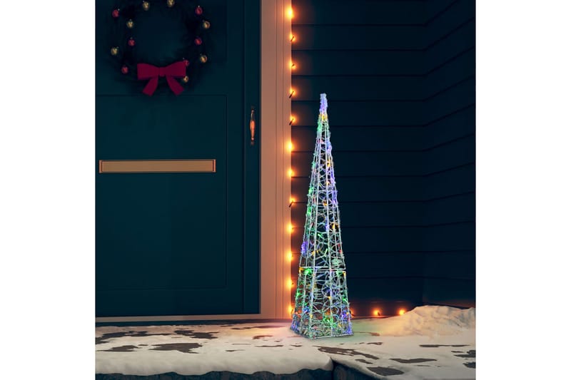 dekorativ LED-lyskegle 90 cm akryl flerfarvet - Øvrig julebelysning