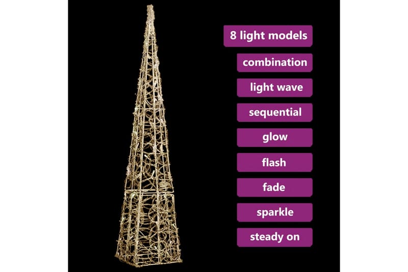 dekorativ LED-lyskegle 90 cm akryl varm hvid - Øvrig julebelysning