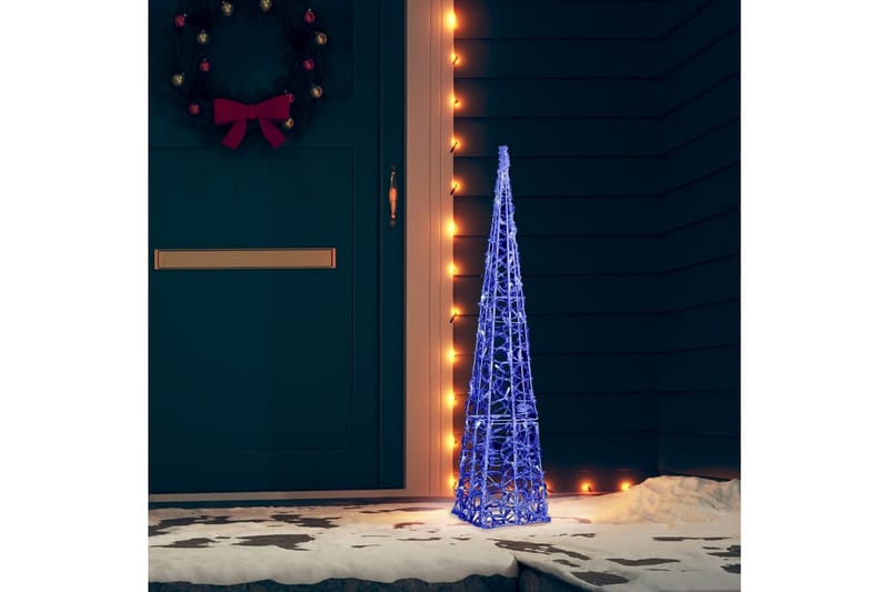dekorativ LED-lyskegle akryl 90 cm blå - Øvrig julebelysning