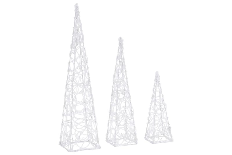 dekorativt LED-lyskeglesæt 30/45/60 cm akryl blå - Belysning - Julebelysning - Øvrig julebelysning