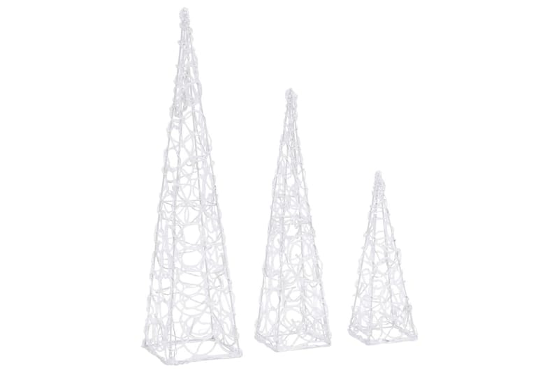 dekorativt LED-lyskeglesæt 30/45/60 cm akryl kold hvid - Belysning - Julebelysning - Øvrig julebelysning