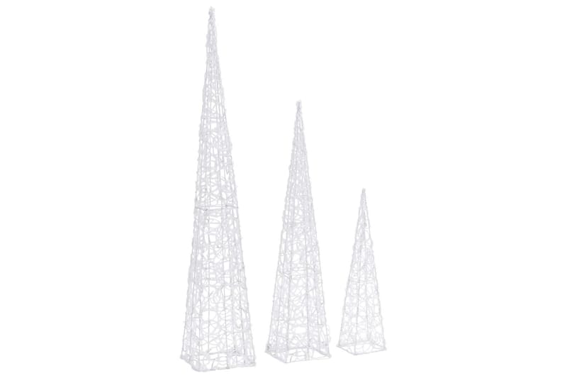 dekorativt LED-lyskeglesæt 60/90/120 cm akryl flerfarvet - Belysning - Julebelysning - Øvrig julebelysning