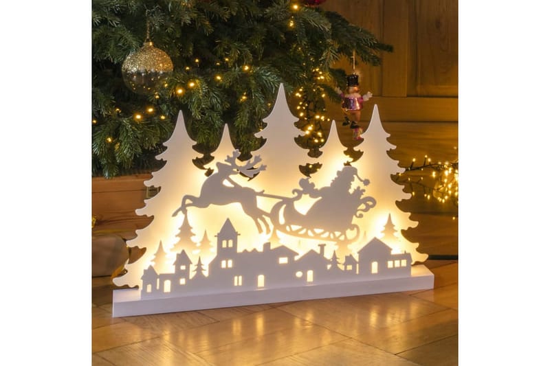 HI LED-silhuet med enkelt rensdyr træ - Hvid - Øvrig julebelysning