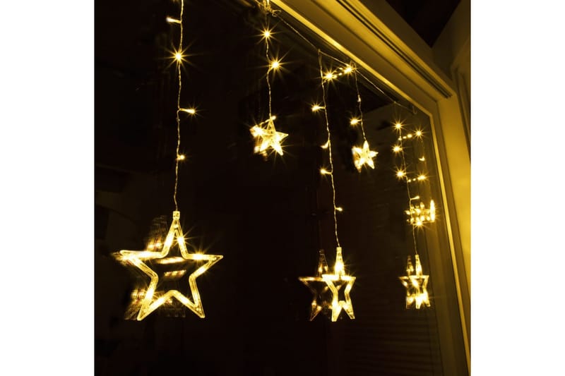 HI lysende stjernegardin Fairy med 63 LED'er - Brun - Øvrig julebelysning