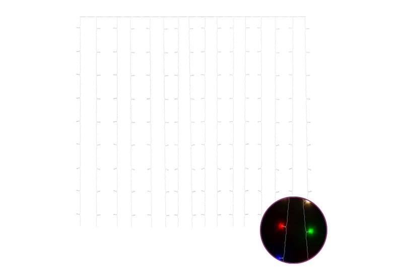 LED-lysgardin 3x3 m 300 LED'er 8 funktioner flerfarvet - Grå - Øvrig julebelysning