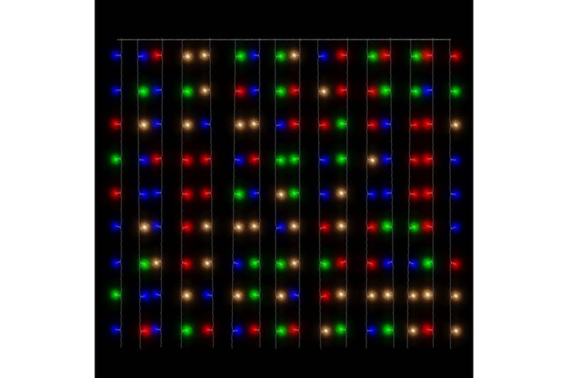 LED-lysgardin 3x3 m 300 LED'er 8 funktioner flerfarvet - Grå - Øvrig julebelysning