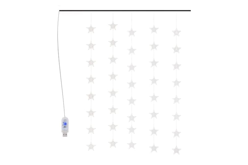 LED-lysgardin med stjerner 200 LED'er 8 funktioner blåt lys - Grå - Øvrig julebelysning
