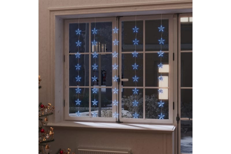 LED-lysgardin med stjerner 200 LED'er 8 funktioner blåt lys - Grå - Belysning - Julebelysning - Øvrig julebelysning