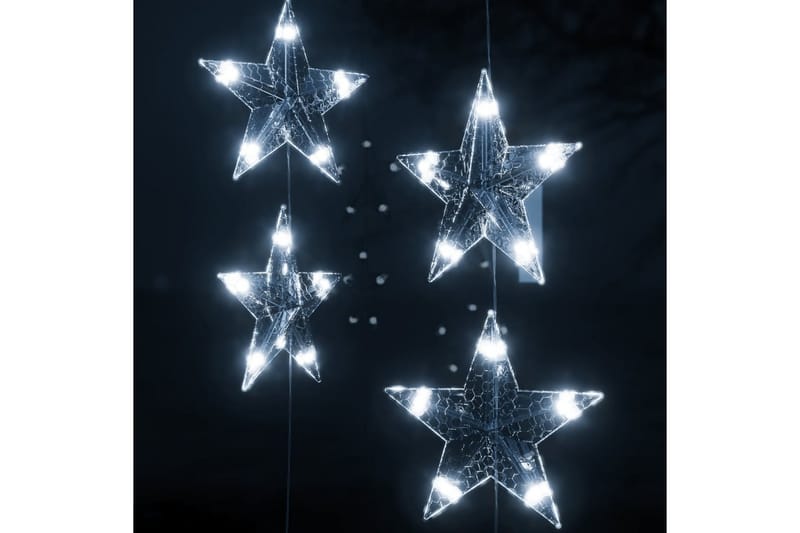 LED-lysgardin med stjerner 200 LED'er 8 funktioner kold hvid - Brun - Øvrig julebelysning