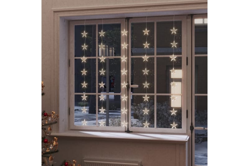 LED-lysgardin med stjerner 200 LED'er 8 funktioner varm hvid - Sort - Belysning - Julebelysning - Øvrig julebelysning