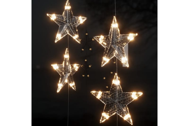 LED-lysgardin med stjerner 500 LED'er 8 funktioner varm hvid - Brun - Øvrig julebelysning