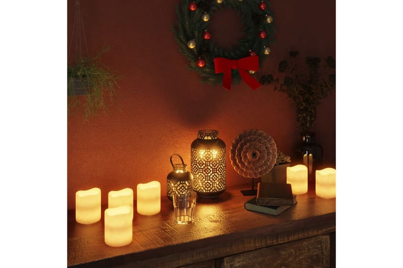 LED-stearinlys 12 stk. med timer og fjernbetjening varm hvid - Grå - Øvrig julebelysning