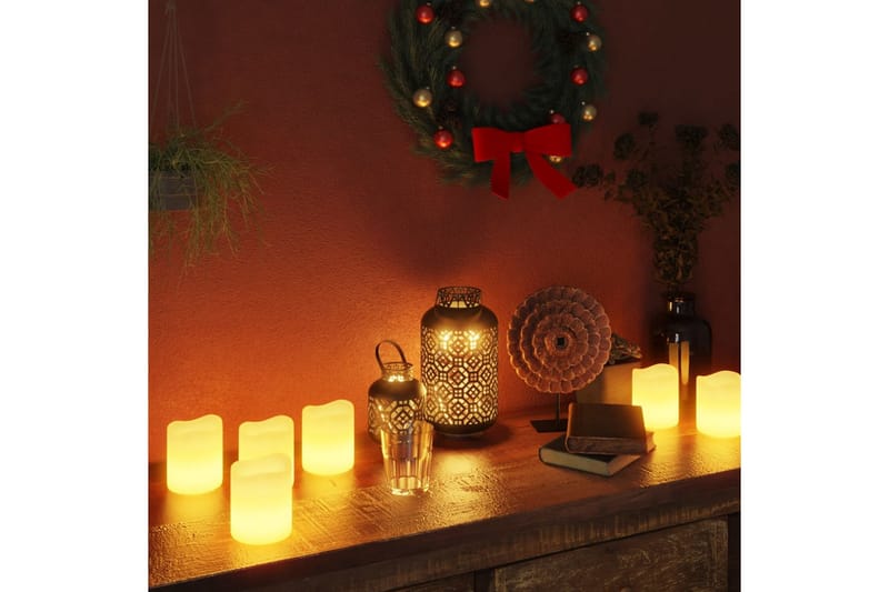 LED-stearinlys 24 stk. med timer og fjernbetjening varm hvid - Creme - Øvrig julebelysning
