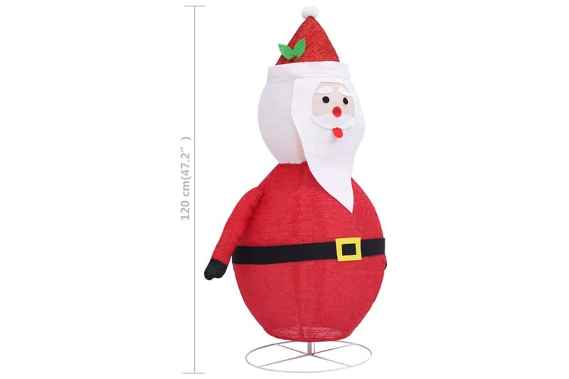 dekorativ julemand med LED'er 120 cm luksuriøst stof - Rød - Julelys udendørs