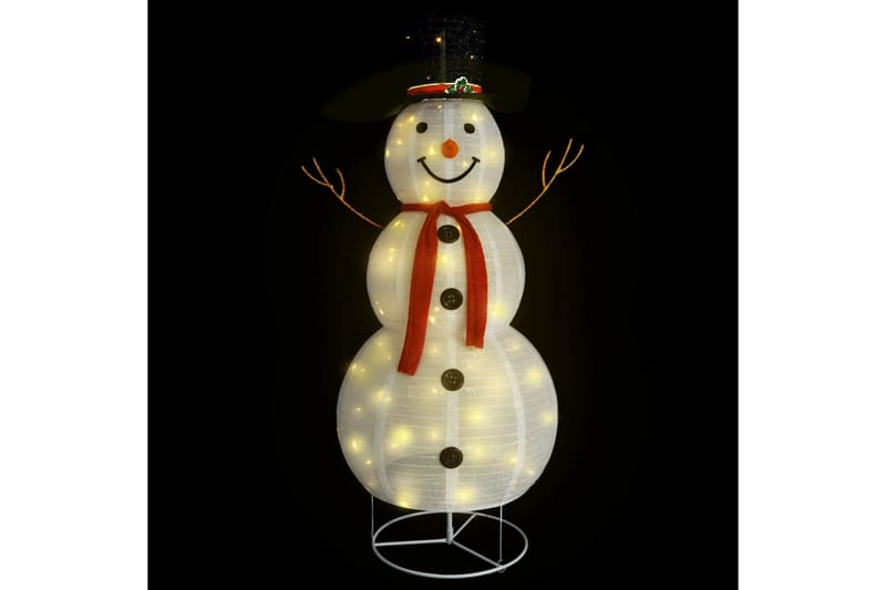 dekorativ julesnemand med LED-lys 180 cm luksuriøst stof - Julelys udendørs