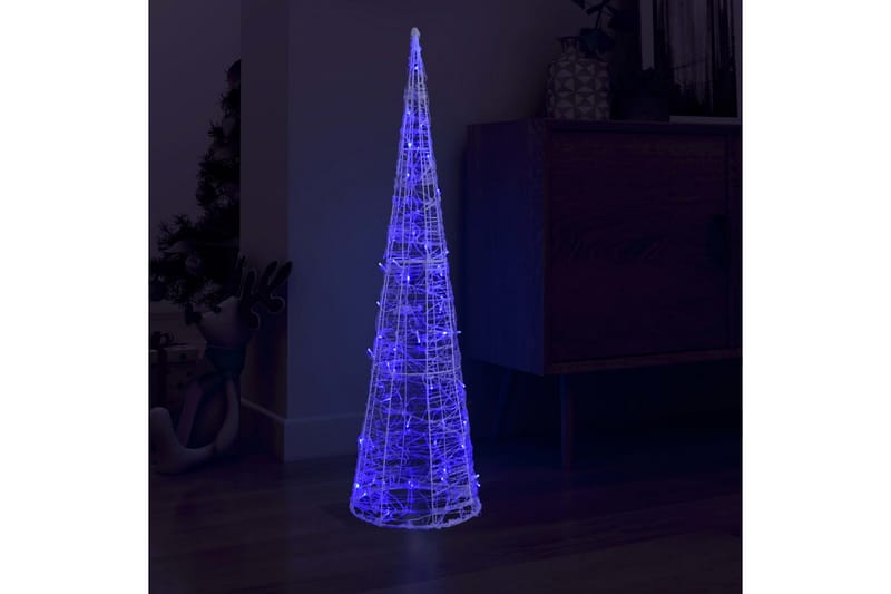dekorativ LED-lyskegle 120 cm akryl blåt lys - Blå - Julelys udendørs