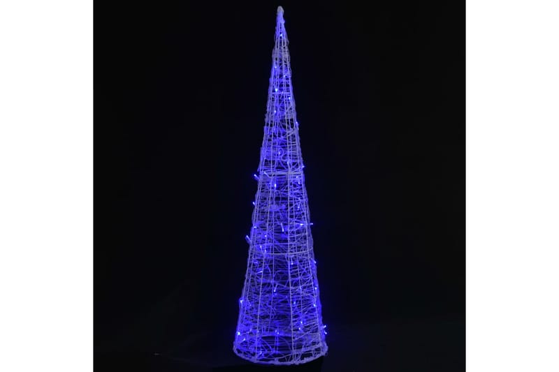 dekorativ LED-lyskegle 120 cm akryl blåt lys - Blå - Julelys udendørs