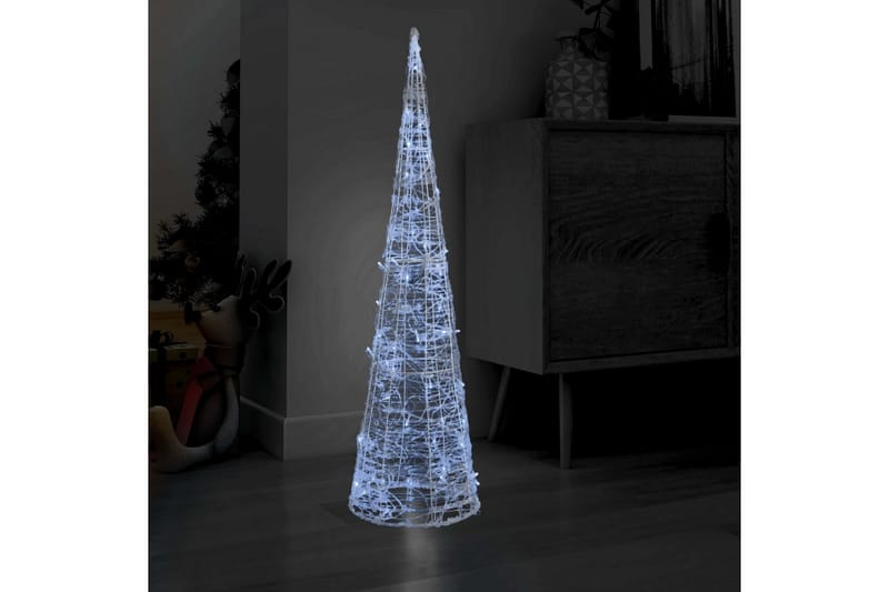 dekorativ LED-lyskegle 120 cm akryl koldt hvidt lys - Hvid - Julelys udendørs
